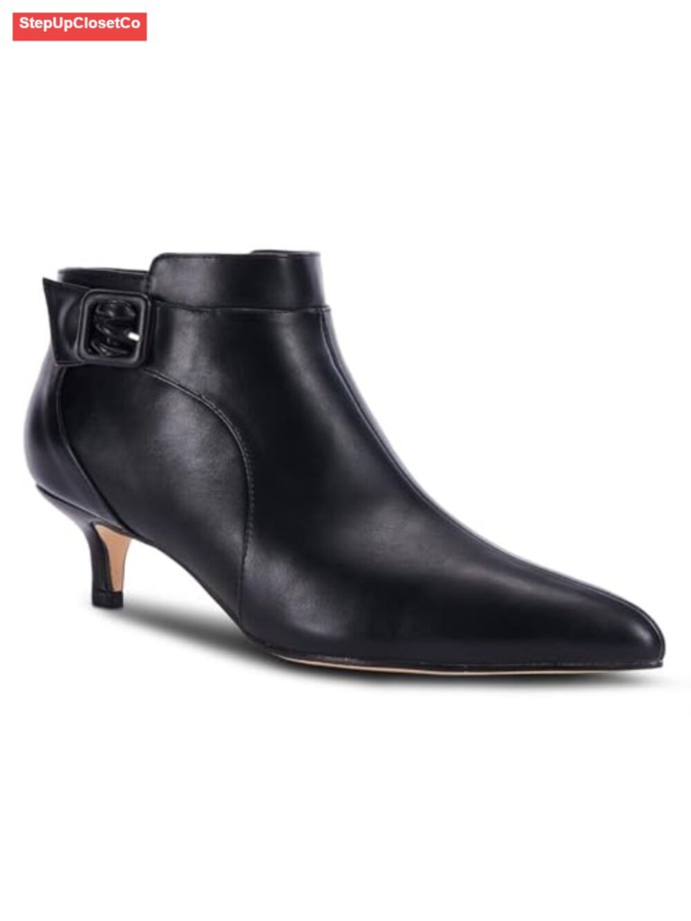 Faux Suede Pointed Toe Ankle Booties Kitten Heel Side Zip Dress Shoes